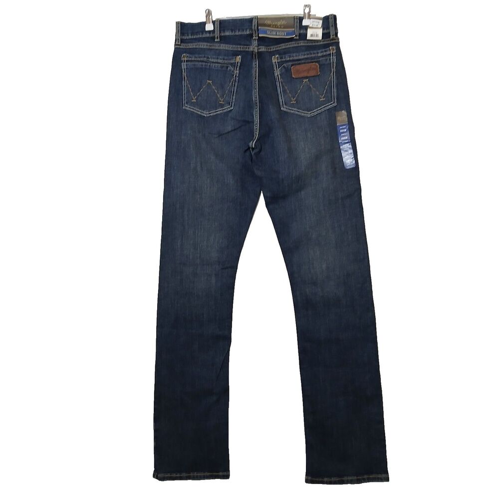 NEW Wrangler Retro Slim Boot Jeans Mens 33x38 Blue Western Cowboy Work 1061-63